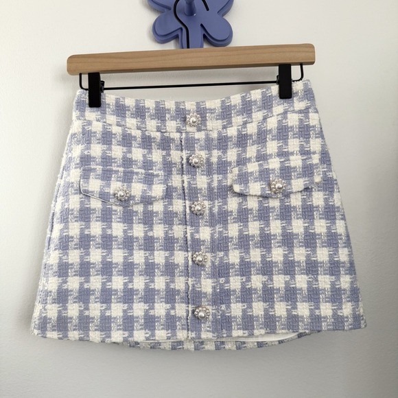 Amanda Uprichard Dresses & Skirts - Amanda Uprichard XS Oleander Mini Skirt Lennox Tweed Lavender Preppy Spring